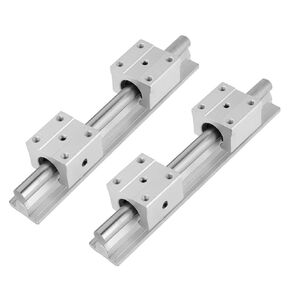 Linear Bearing Slide Kit SBR12, 2 Pieces SBR12 Linear Guide Rail 200mm with 4 Piece SBR12UU Sliding Block for Routers, Mills and CNC Lathe DIY