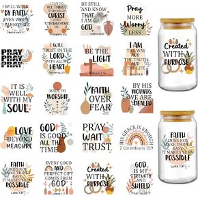 AFRITEE UV DTF Cup Wrap - 20 Sheets Nurse UV DTF Cup Wrap for 16 oz Glass Water Bottle, Stethoscope Inspirational Quotes Uvdtf Transfer Stickers for RN, CNA, LPN Appreciation Gift