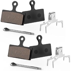 Disc Brake Pads, 2 Pairs Resin Bicycle Brake Pads Compatible with Shimano B01S BR-C501 BR-M575 BR-M525 BR-M495 BR-M486 Mountain Bike Brake Pads Replacement