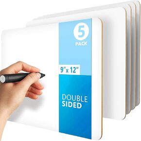 Personal White Boards for Students 10 Pack - 9x12 Dry Erase Boards Classroom - Dry Erase Lap Board Classroom Whiteboards for Students Double Sided White Boards Class Set Whiteboards for Classrooms