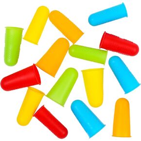 VILLCASE 15pcs Finger Protective Case, Hot Glue Finger Protectors Crochet Finger Sleeves Finger Protector Covers Silicone Finger Sleeve Finger Guards Silicone Case Non-Slip Work