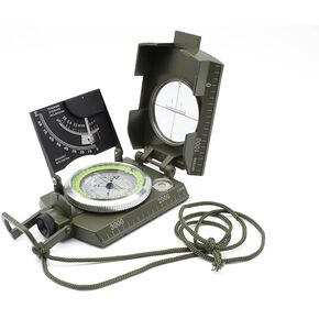 Zinc Alloy housing,Multifunctional Sighting Compass with Slope Indicator Survival Emergency Compass for Camping, Hiking,Hunting,Hiking,Backpacking and Outdoor Survival