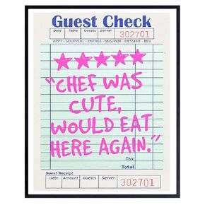 Trendy Kitchen Wall Art & Decor - Preppy Kitchen Wall Decor - Farmhouse Dining room Decorations - Funky funny small Kitchen Decor - Eclectic Pink Kitchen Decor - Pop Art Restaurant Cafe Wall Art