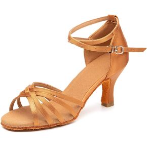 Women's Dance Shoes Latin Salsa Bachata Tango Practice Ballroom Dancing Shoes Wedding Performance Dress Shoes with Soft Suede Sole 2.76'' Heel