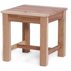 12 Inch Wooden Step Stool, Small Nature Beach Chair Under Desk, Indoor Acacia Wood Short Footstool for Living Room, Kitchen, Bathroom