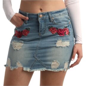 dollhouse Women's Skirt - Casual Denim Skirt with Pockets - Mini or Maxi Jean Skirt for Women (1-13)