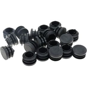 Round Plastic Plug Fits 3/4 Inch Outer Dia Pipe Black Tubing End Cap Plug Chair Glide Round Pipe End Cap Cover - 20 PCS