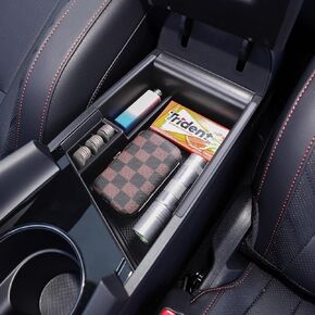TACORBO Center Console Organizer Compatible with Hyundai Elantra 2021 2022 2023 2024 Accessories, Ideal Gasoline Version Elantra N Line/Limited and Hybrid Blue/Limited Armrest Insert Tray, Black Trim