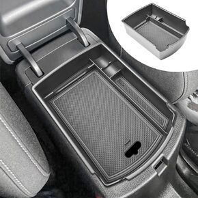 Center Console Organizer Compatible with Kia Soul 2020 2021 2022 2023 2024 2025 Accessories, Armrest Insert Tray Secondary Storage Coin Holder, Black