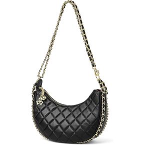 دوريس آند جاكي محفظة كتف مبطنة للنساء من جلد الخراف الناعم تحت الإبط حقيبة كروس هوبو مع حزام سلسلة in Kuwait