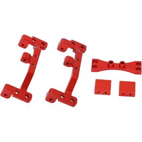 RC Car Modification Tie Rod,RC Metal Pull Rod Base with Axle Upper Servo Bracket Mount for MN 99S D91 D90 1/12 RC Car Upgrade Parts (Red)