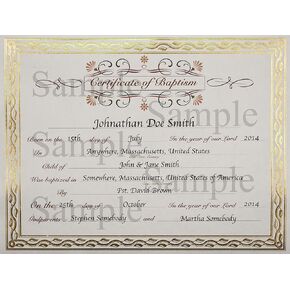 Baptism Certificate with Elegant Border - 6 Pack - Imperial 48766