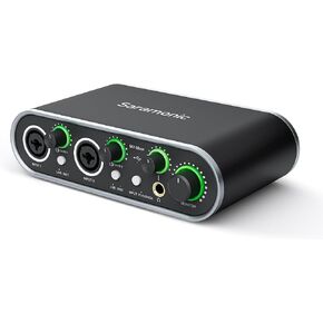 Saramonic MV-Mixer Dual-Channel XLR Audio Interface Mixer for Mac PC Recording Studio Singers Musicians Podcasters Guitar Sound Equipment, Real-Time and Playback Monitoring Music Production Software