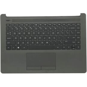 Replacement for HP 240 245 246 G7 14-cm Laptop Upper Case Palmrest Touchpad with Keyboard Assembly L44060-001 M05460-001 Gray
