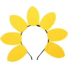 Amosfun 2pcs sun flower headband sunflower hair accessories party hair hoop hair accessories headpiece daisy hair accessories Girls Hair Hoop lovers props sunflower head plastic
