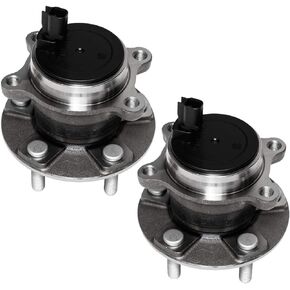 512466 x2 Rear Wheel Bearing and Hub Assembly Compatible with 2012-2015 2016-2018 Fo-rd Focus (Without Active Park Assist) [5 Stud Hub W/ABS]