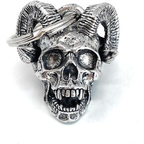Bravo Bells Monster Horn Skull Bell - Biker Ride Bell or Key Chain for Good Luck on the Road - Made in USA