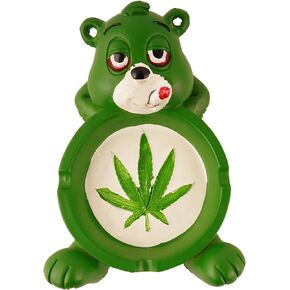 Stoner Bear Polyresin Ashtray - Stylish 4"x6" Tabletop Cigarette Ashtray for Modern Indoor and Outdoor Use - Portable Cigar Ashtray with a Unique Design