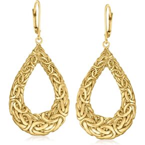 Ross-Simons 18kt Gold Over Sterling Byzantine Open-Space Teardrop Earrings