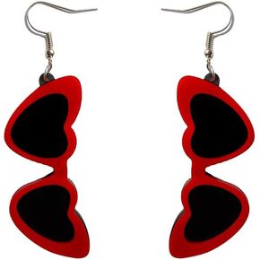 Red Black Sunglasses Earrings for Women and Girls Cute Acrylic Dangle Earrings
