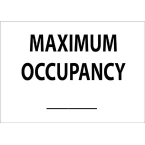 Zing Green Products 1905 Recycled Plastic "Maximum Occupancy __" Safety Sign with Number Kit, Black on White, 10" Length, 7" Width
