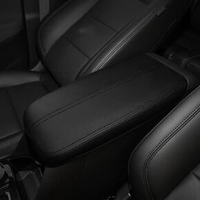 Center Console Cover for GMC Terrain 2018-2023 2024 Accessories Car Console Armrest Cover for GMC Terrain 2023 2022 2021 Anti-Scratch Leather Armrest Pad Protector (Black with Red Stitches)