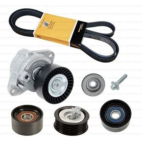 Drive Belt Kit with Tensioner & Idler Pulleys OEM for Mercedes C63 E63 ML63 AMG