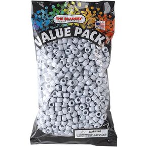 The Beadery 6 by 9mm Barrel Pony Bead, Grey, Small, 900-Pieces