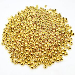 Amaney 500pcs 6mm Smooth Round Beads Gold Spacer Loose Ball Beads for Bracelet Jewelry Making Craft