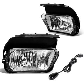 Auto Dynasty Pair Clear Lens Front Bumper Driving Fog Lights Lamps with Switch Replacement for Chevy Silverado 03-06 Avalanche 02-06