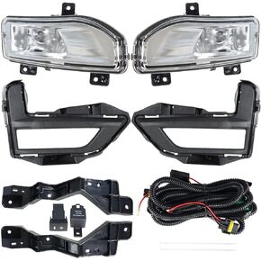labwork 1 Pair Fog Lights Replacement for 2017-2020 Nissan Rogue S SL SV Hybrid Fog Driving Lights Switch Bezel Wires Clear Lens Fog Lights 261558995A 261508995A