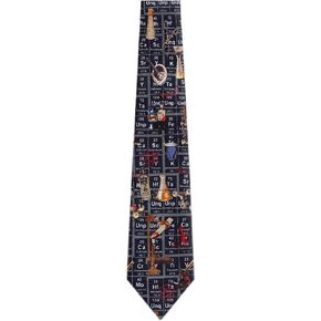 BUYYOURTIES SCIENCE-205 - Periodic Table Tie Navy Brown Red