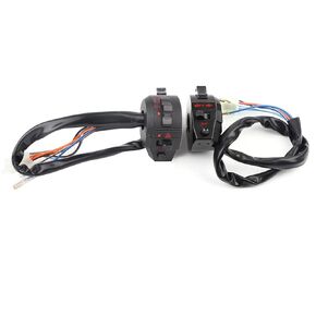Qiilu 7/8" 22MM Motorcycle Handlebar Switch, Motorcycle Handlebar Horn High Low Beam Turn Signal Headlight Control 12V Left Right Side