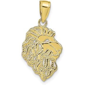 Solid 10k Yellow Gold Lion Head Pendant Charm