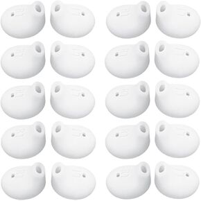 20 Pieces Earbud Covers Silicone Tips Replacement Ear Gels Buds for Sam Galaxy Note 5/Note 7/S7/S6/S6 Edge Earbuds,White Color