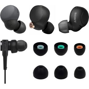 ALXCD Eartips متوافقة مع سماعات الرأس Sony داخل الأذن، S/M/L 3 أزواج من رؤوس الأذن السيليكون الناعمة، متوافقة مع سماعات الأذن Sony MDR-XB50AP XBA-H1 WF-XB700 WF-1000XM3 WF-SP800N، إلخ. SML 3 أزواج