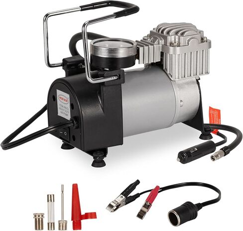 Tire Inflator Air Compressor with Portable Bag, 150PSI 12V DC Auto Tire Pump with Adapter for Car for Truck, SUV, Car, RV in Kuwait
