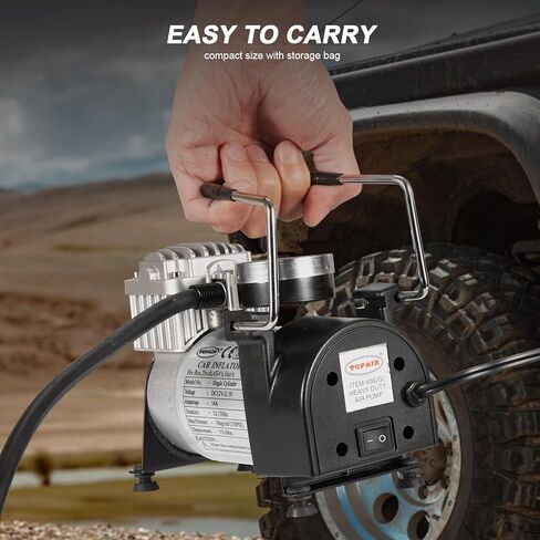 Tire Inflator Air Compressor with Portable Bag, 150PSI 12V DC Auto Tire Pump with Adapter for Car for Truck, SUV, Car, RV in Kuwait