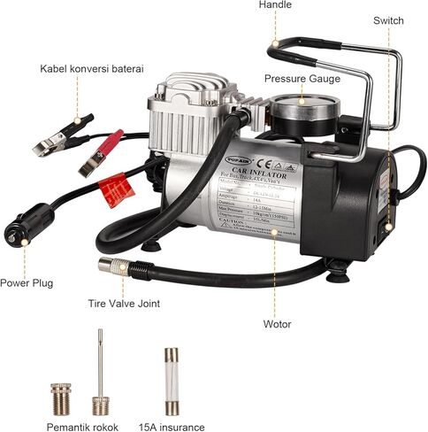 Tire Inflator Air Compressor with Portable Bag, 150PSI 12V DC Auto Tire Pump with Adapter for Car for Truck, SUV, Car, RV in Kuwait