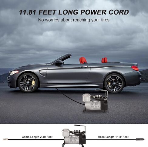 Tire Inflator Air Compressor with Portable Bag, 150PSI 12V DC Auto Tire Pump with Adapter for Car for Truck, SUV, Car, RV in Kuwait