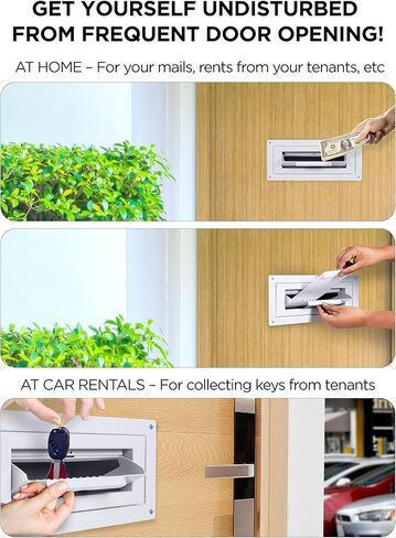 flybold Through-the-Door Locking Key Drop Box Heavy Duty Rainproof Door Mail Slot Drop Boxes for Business with Tubular Lock Keys Baffle Prevents Money Fishing Dropbox Slots for Doors Keys Rent Deposit in Saudi Arabia