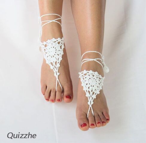 2PC Beach Anklet Barefoot Sandals Black Crochet Layered Lace Ring Foot Chain Bridal Wedding Anklet Foot Yoga Dance Trendy Accessories for Women in Saudi Arabia
