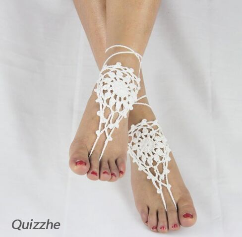 2PC Beach Anklet Barefoot Sandals Black Crochet Layered Lace Ring Foot Chain Bridal Wedding Anklet Foot Yoga Dance Trendy Accessories for Women in Saudi Arabia