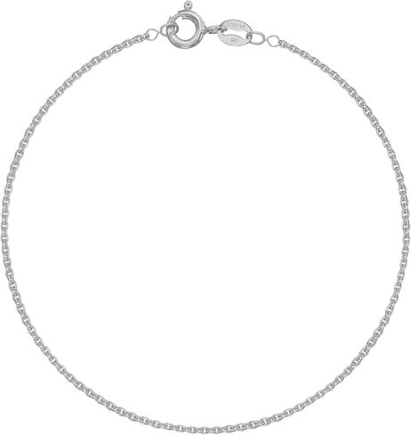 14K Gold or White Gold Filled Bracelet or Ankle Chain, Ultra-Thin 1.5mm Rolo Cable Chain Anklet for Women, Made in Italy, Tarnish-Free, Waterproof, Dainty, and Beach-Ready, Sizes 7"-11" in Saudi Arabia