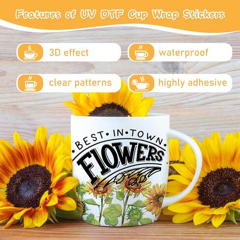 UV DTF Cup Wrap - 8 Sheets Butterfly UV DTF Cup Wrap Stickers Leopard Print UVDTF Cup Wraps Waterproof Personalized Flower UV DTF Wraps for 16 OZ Glass Cups Wood Crafts in Saudi Arabia