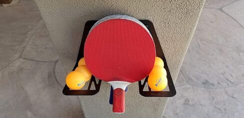 Rhino Rack Elite Ping Pong & Table Tennis Storage Rack, Heavy Duty 100% Steel Wall Mount Hanger, Hold’s 6 Balls and Paddles, Hardware Included in Saudi Arabia