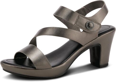 PATRIZIA Spring Step Asymadade Sandals for Women - Low Heel Slip-On Summer Sandals - Ladies Casual Platform Sandal with Hook and Loop in Saudi Arabia