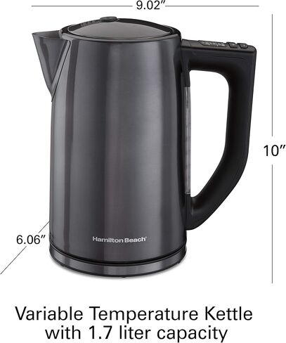 هاميتون بيتش غلاية شاي كهربائية، تحكم، اسود (توقف) in Kuwait