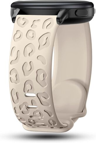 Leopard Engraved Silicone Watch Bands for Venu 3S (41mm) Smart Watch, Soft Sport 18mm Quick Release Waterproof Replacement Wristband Strap for Garmin Venu 3S / Venu 2S / Vivomove 3S /Vivoactive 4S in Kuwait