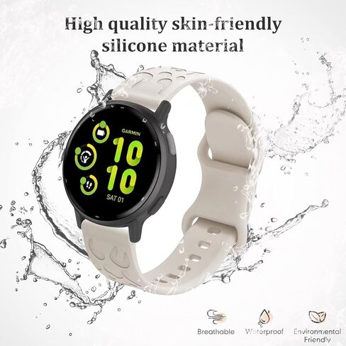 Leopard Engraved Silicone Watch Bands for Venu 3S (41mm) Smart Watch, Soft Sport 18mm Quick Release Waterproof Replacement Wristband Strap for Garmin Venu 3S / Venu 2S / Vivomove 3S /Vivoactive 4S in Kuwait